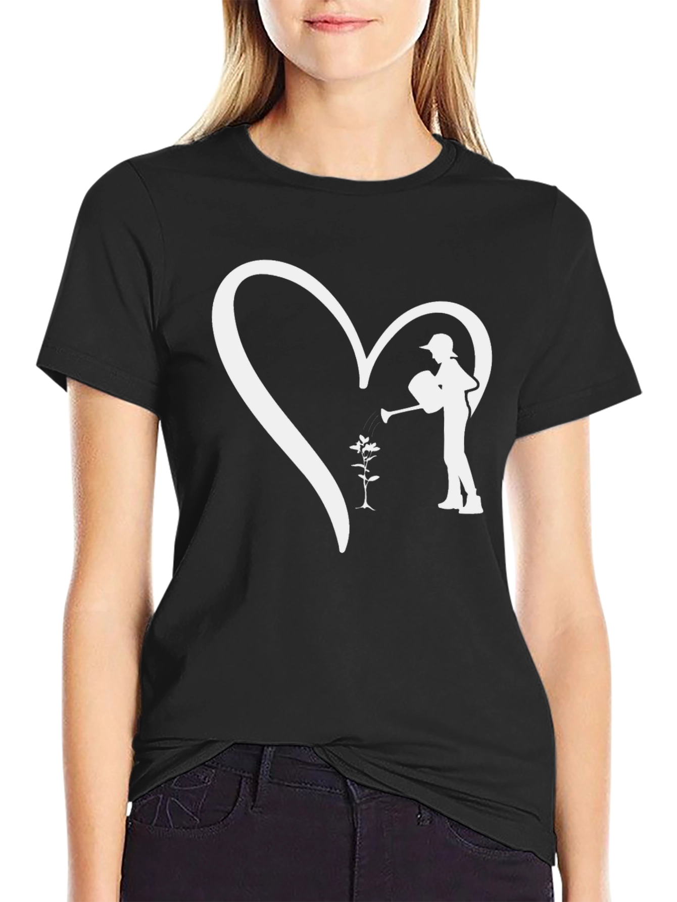 Heart Gardener T-Shirt - Black Graphic Tee