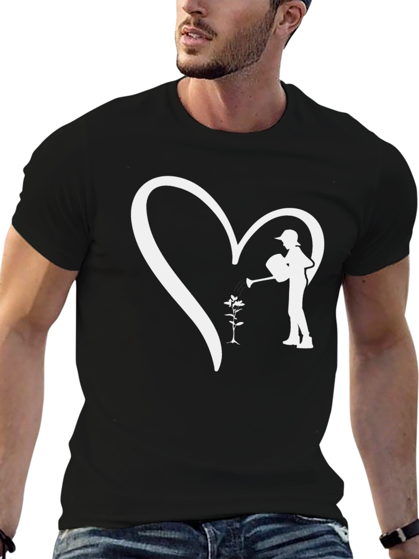 Heart Gardener T-Shirt - Black Graphic Tee