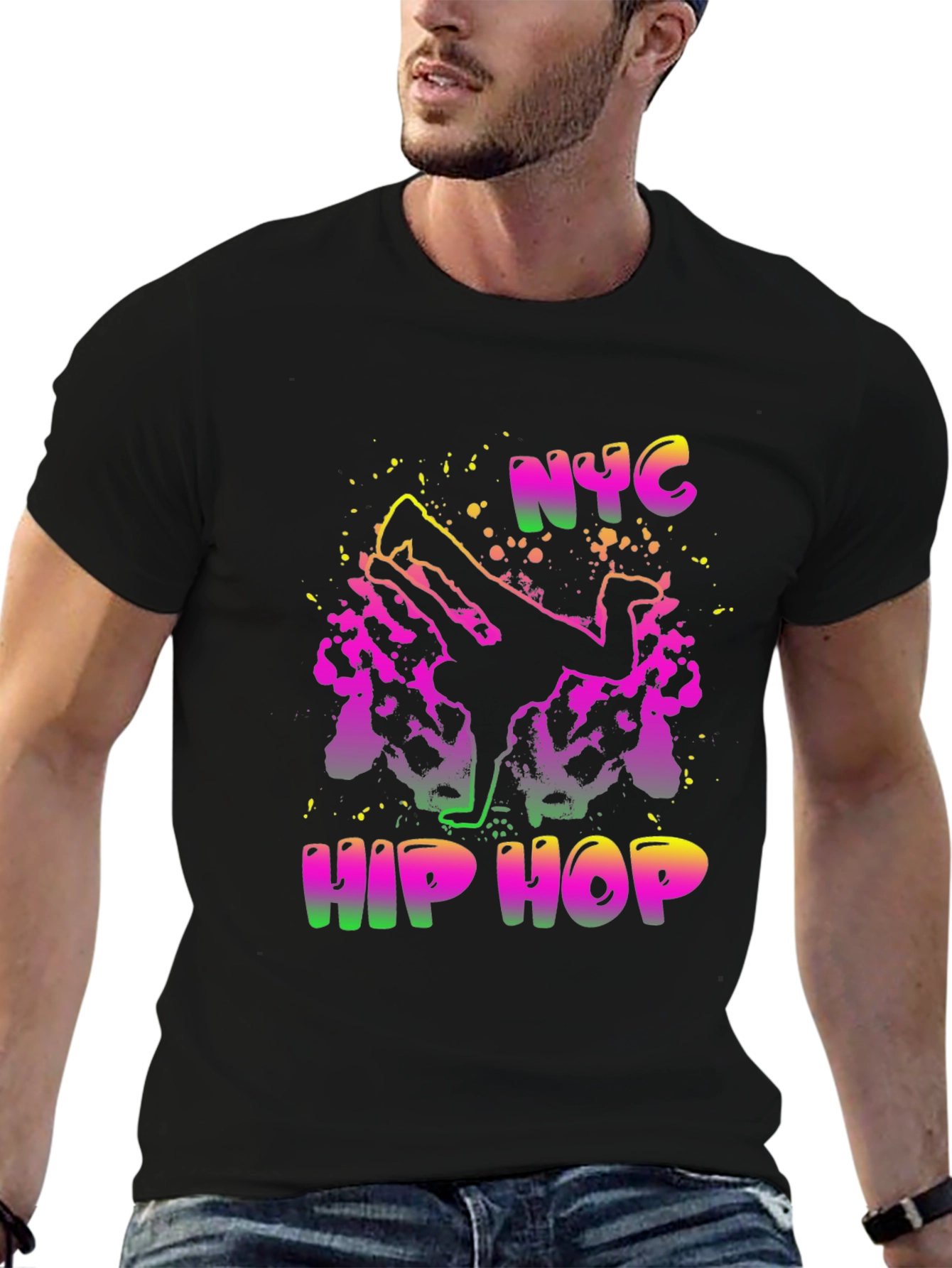 NYC Hip Hop Graphic Black T-Shirt