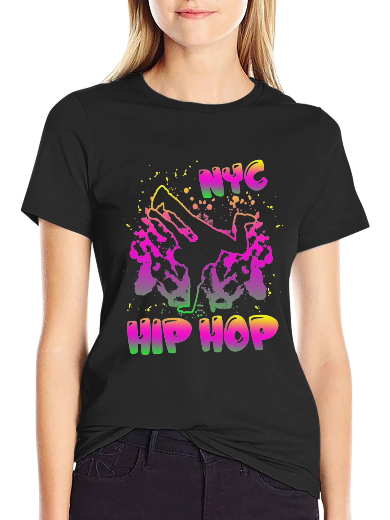 NYC Hip Hop Graphic Black T-Shirt