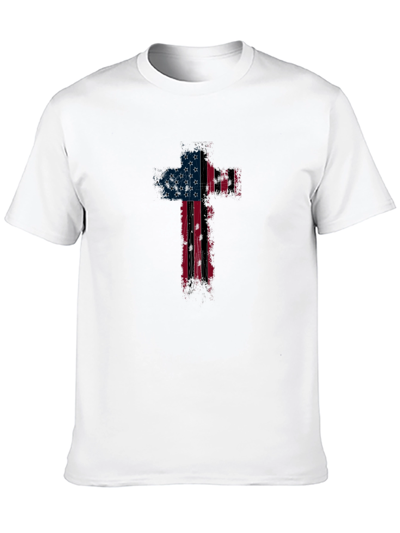American Flag Cross Graphic T-Shirt