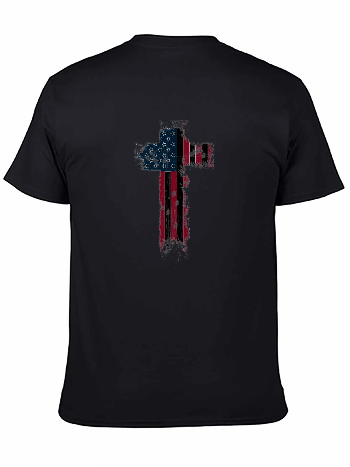 American Flag Cross Graphic T-Shirt