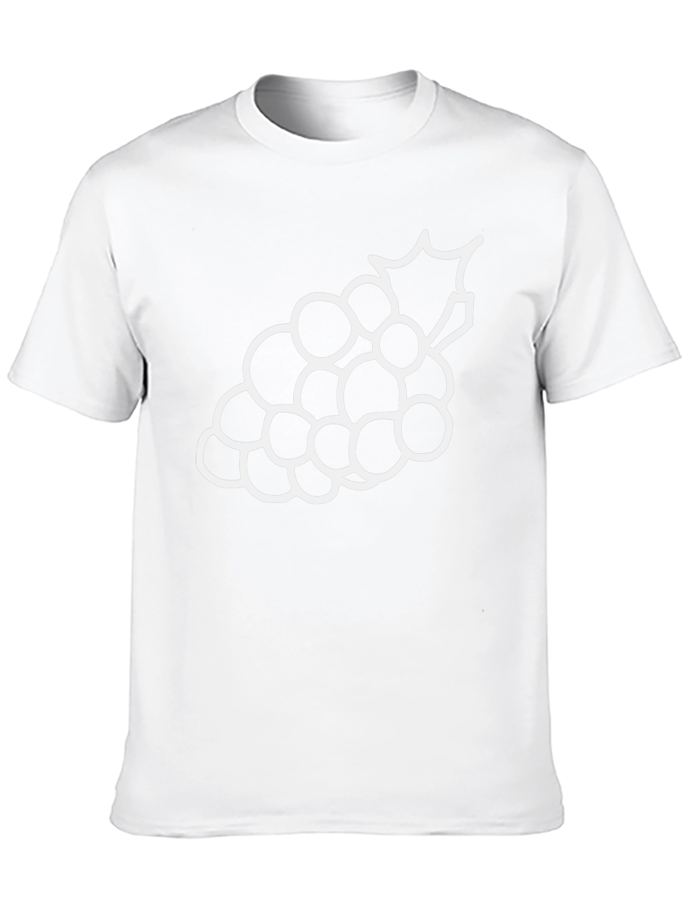 Grape Outline Graphic Tee - Casual Black T-Shirt