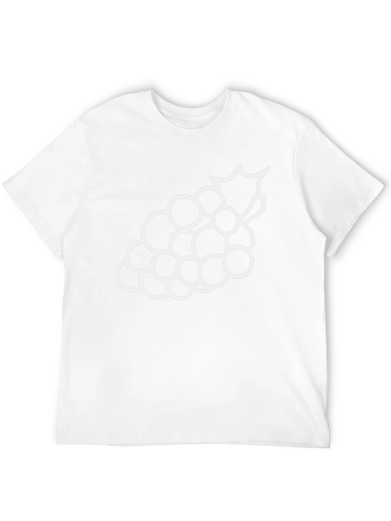 Grape Outline Graphic Tee - Casual Black T-Shirt