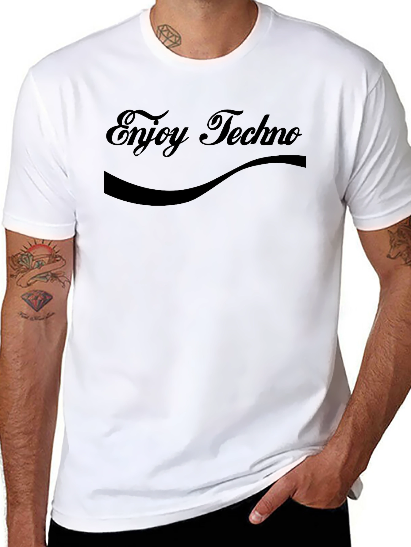 Enjoy Techno Black T-Shirt - Music Lover Tee