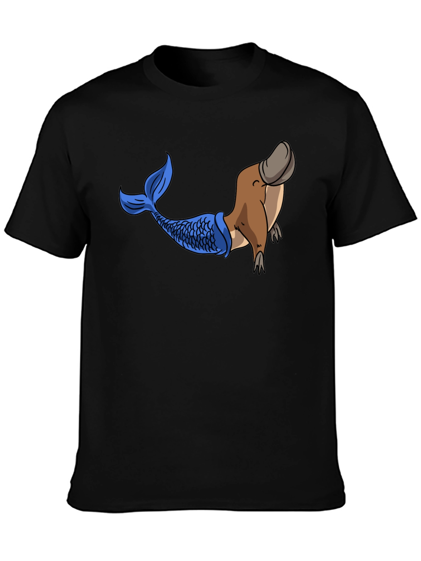 Platypus Mermaid Graphic Tee - Black