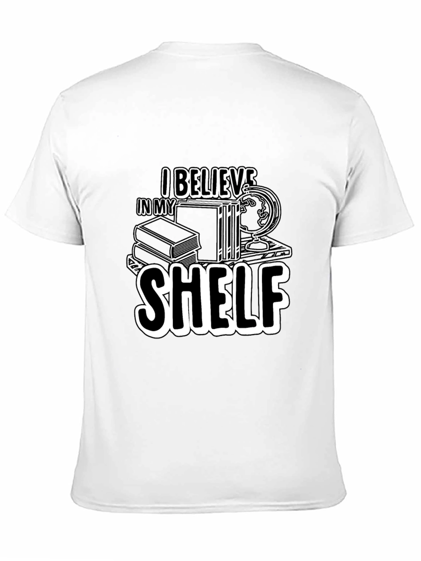 I Believe In My Shelf Black T-Shirt
