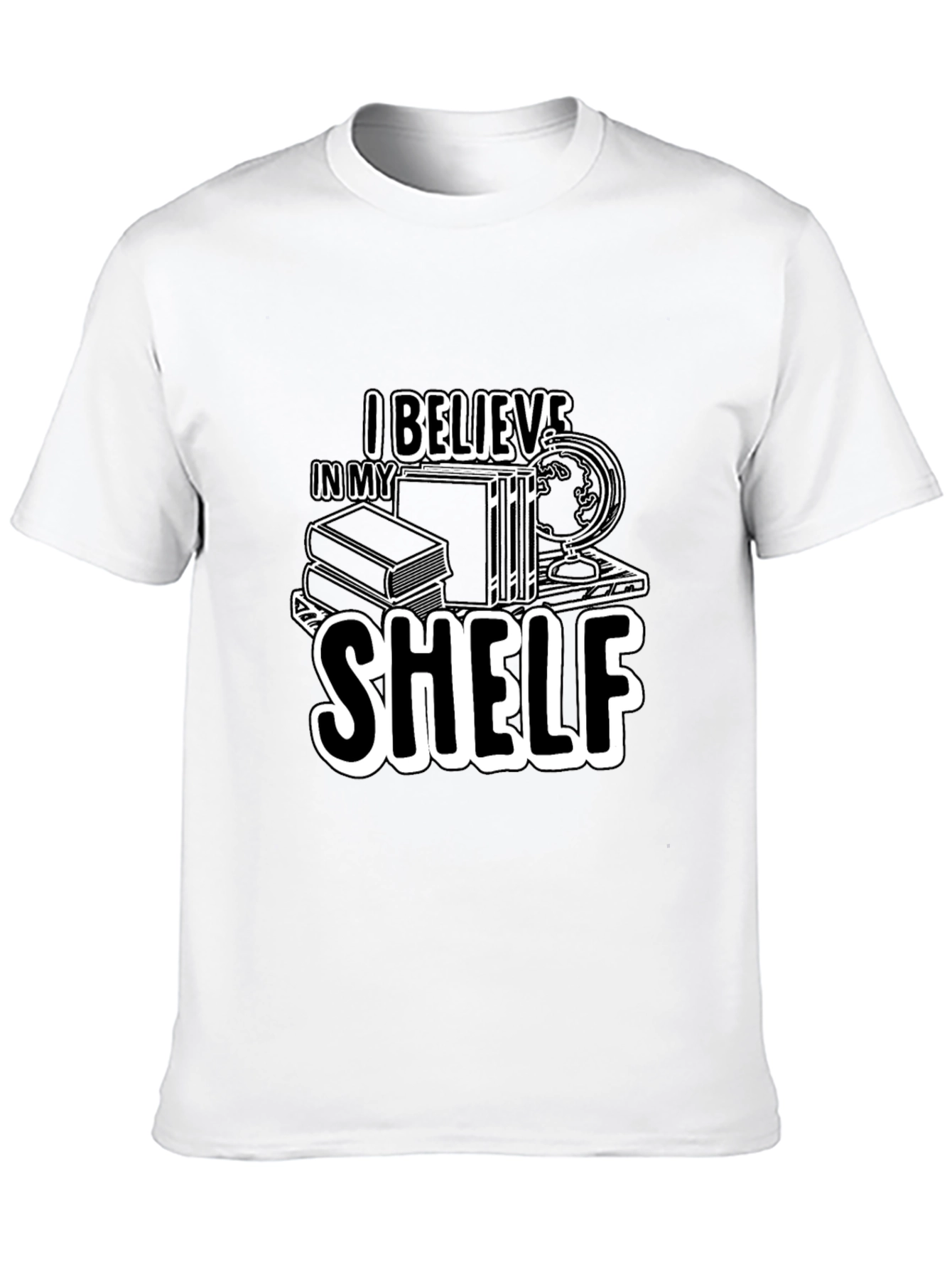 I Believe In My Shelf Black T-Shirt