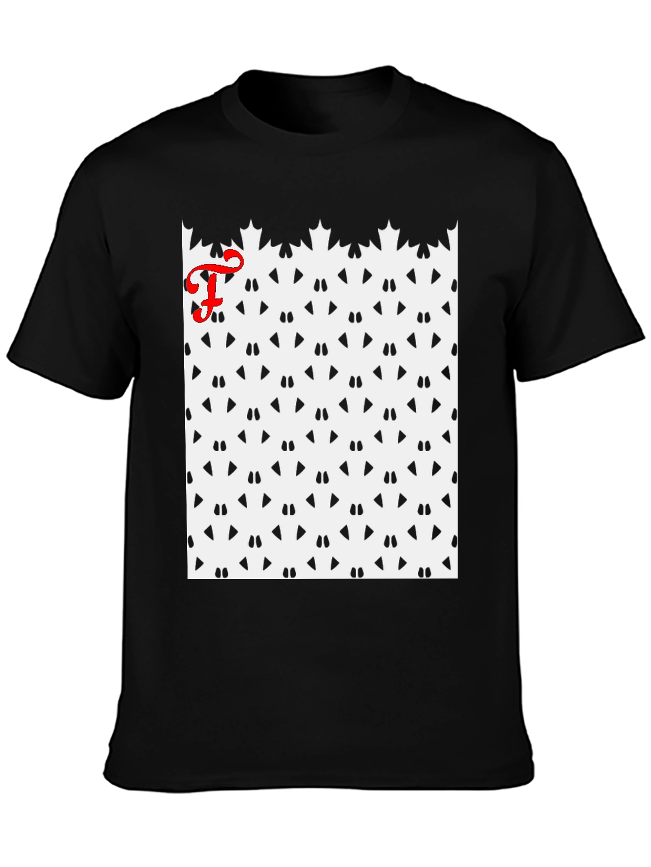 Patterned Tee with Initial