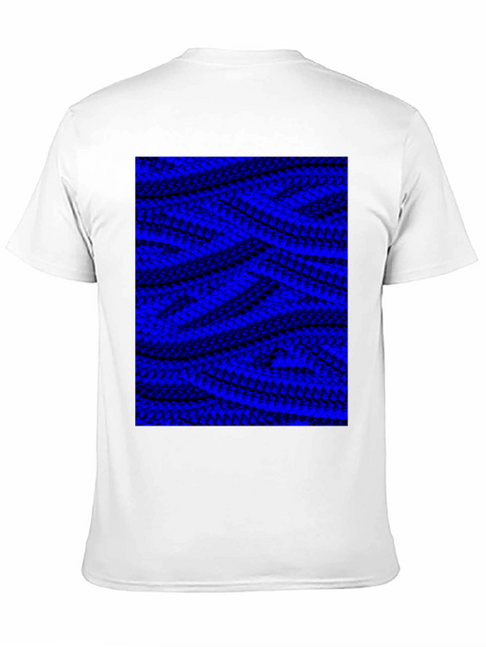 Abstract Blue Pattern Graphic Tee