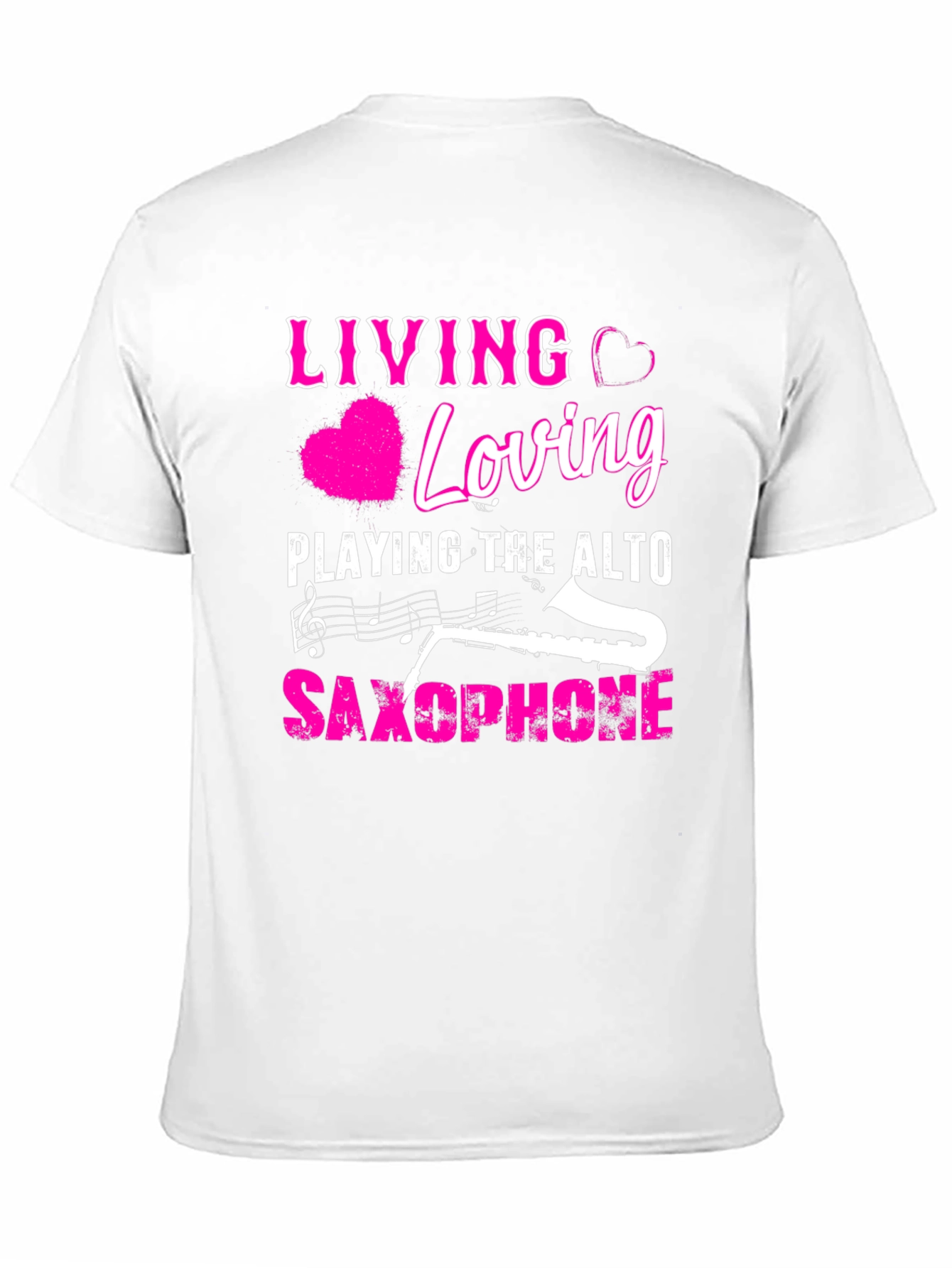 Living Loving Alto Saxophone Black T-Shirt