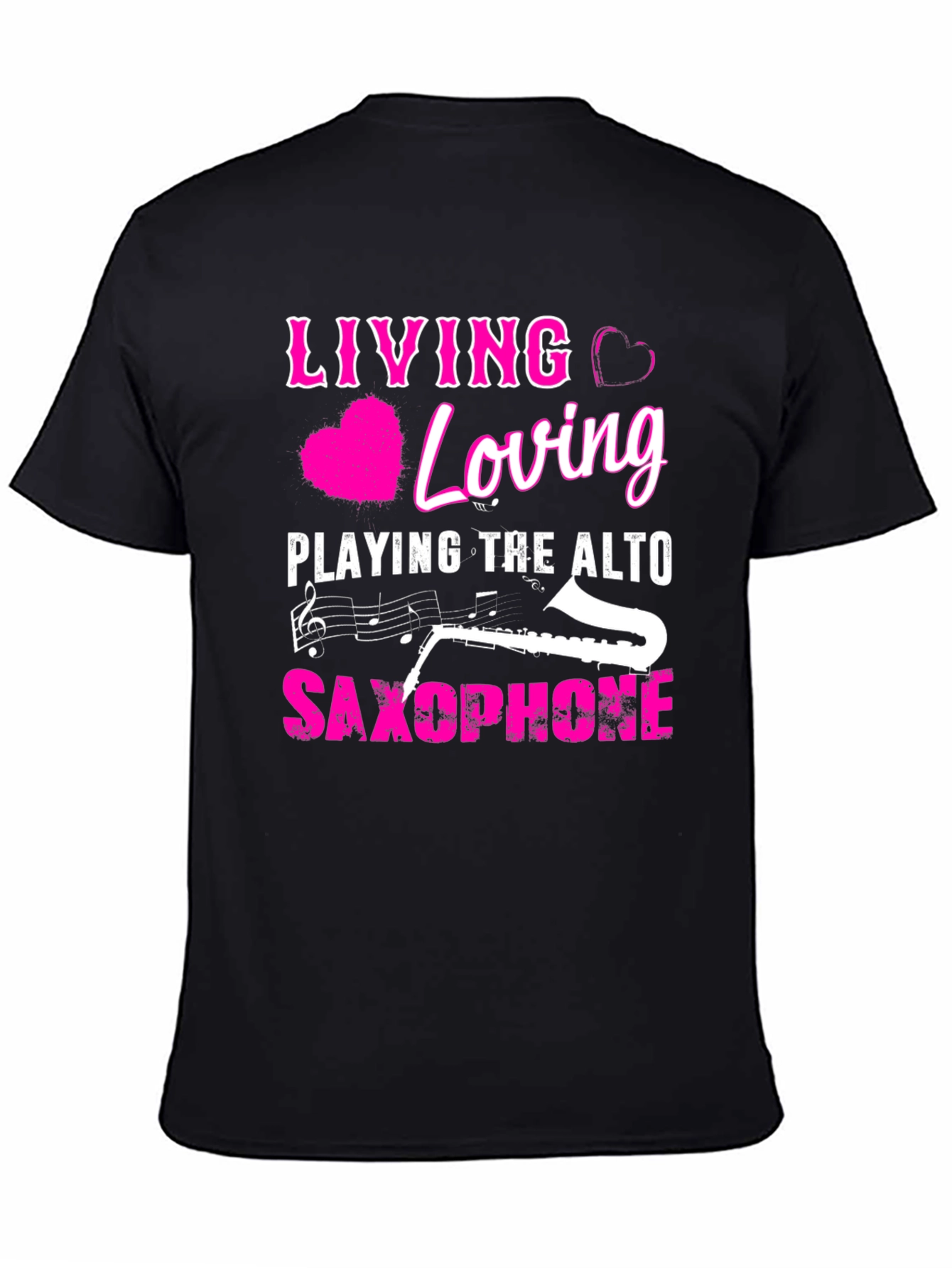 Living Loving Alto Saxophone Black T-Shirt