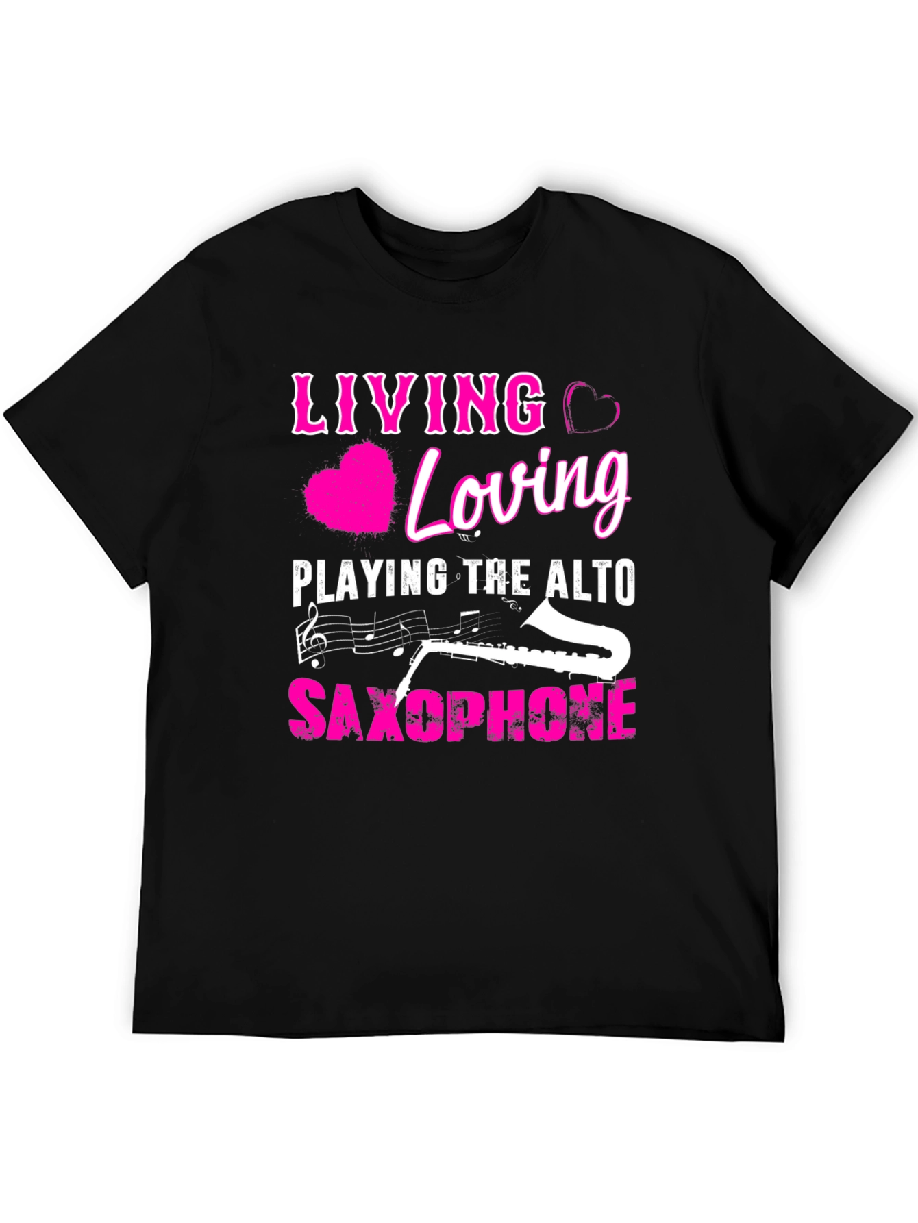 Living Loving Alto Saxophone Black T-Shirt