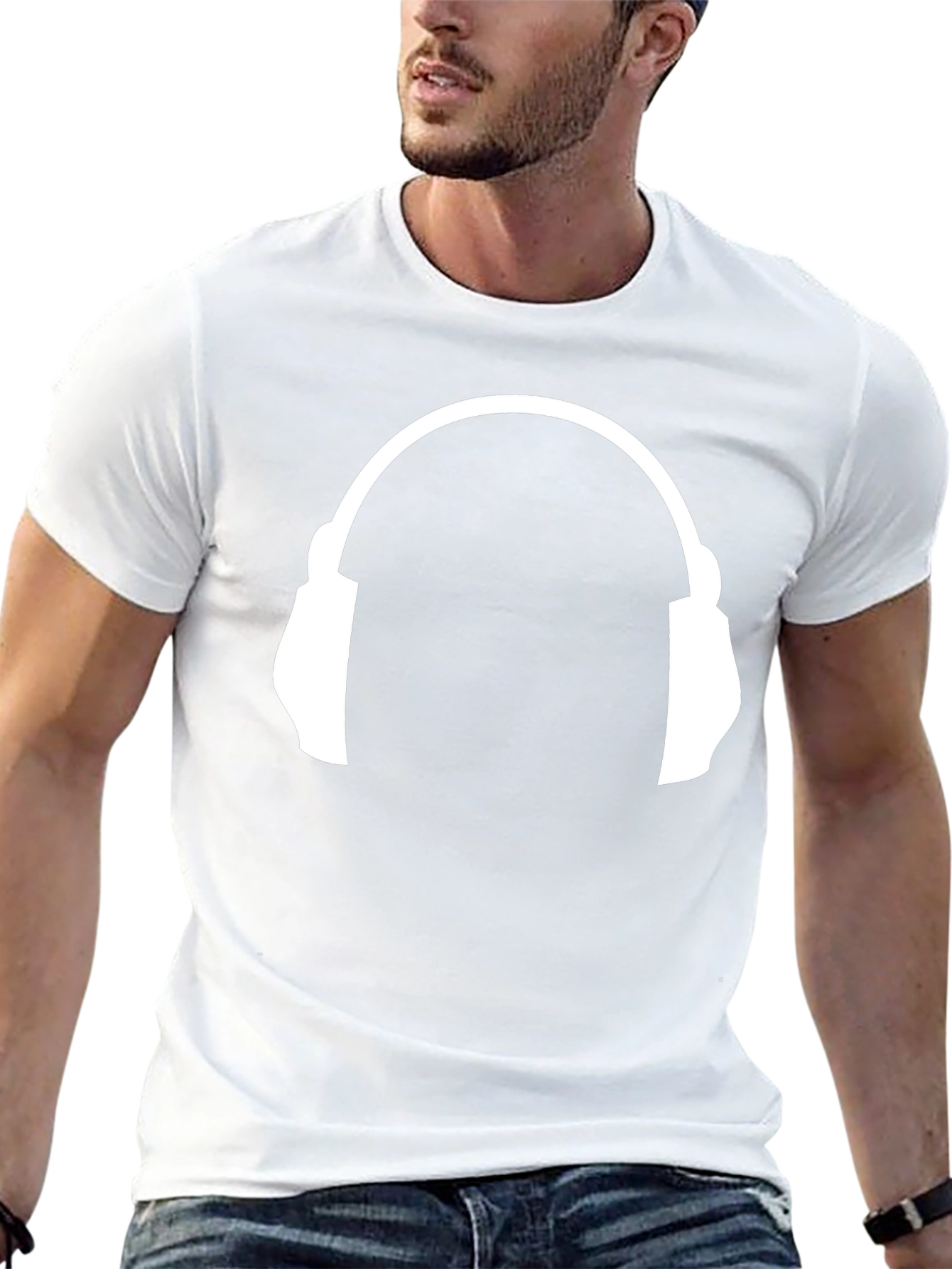 Headphone Graphic Tee - Music Lovers Black T-Shirt