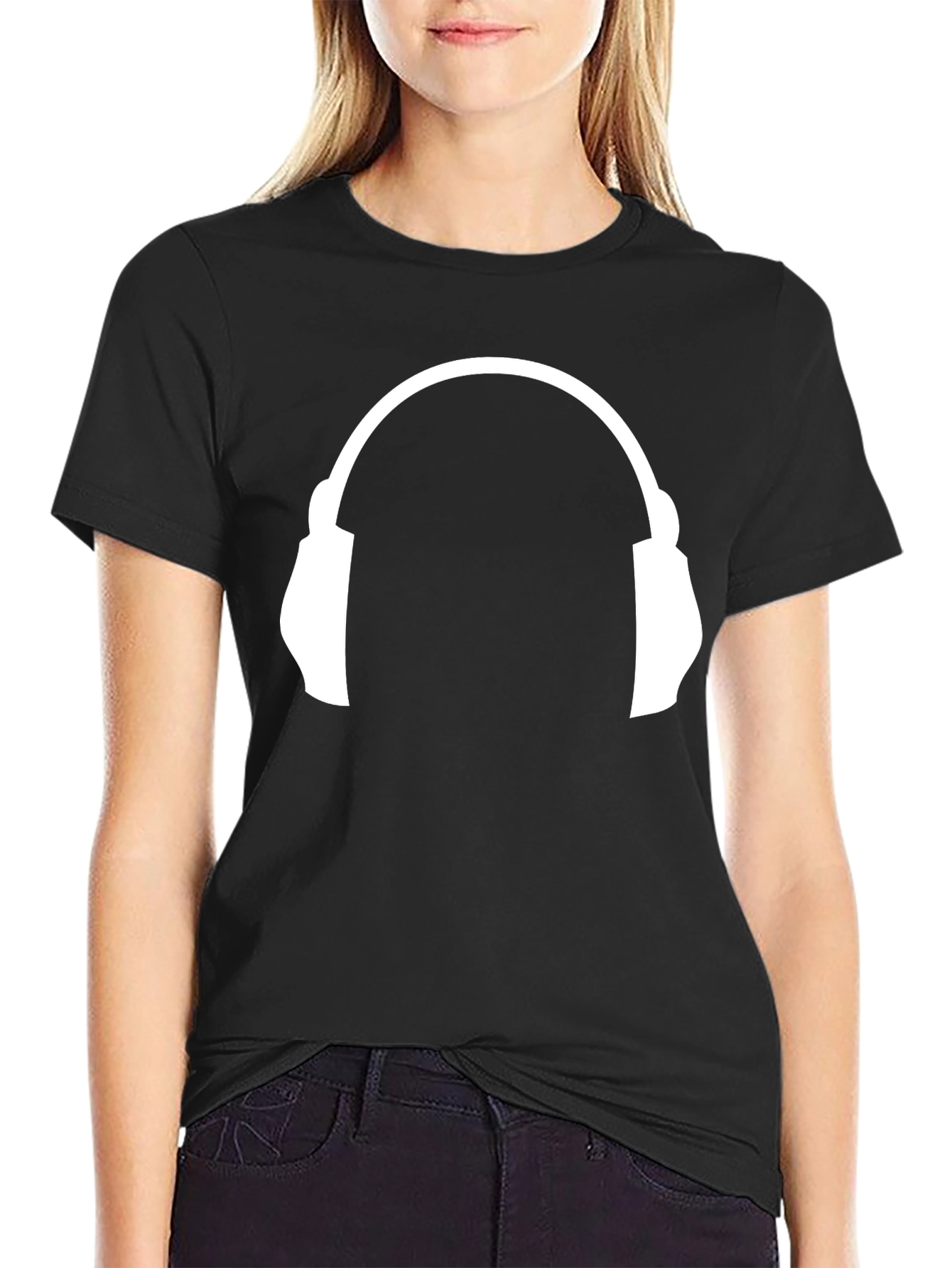 Headphone Graphic Tee - Music Lovers Black T-Shirt