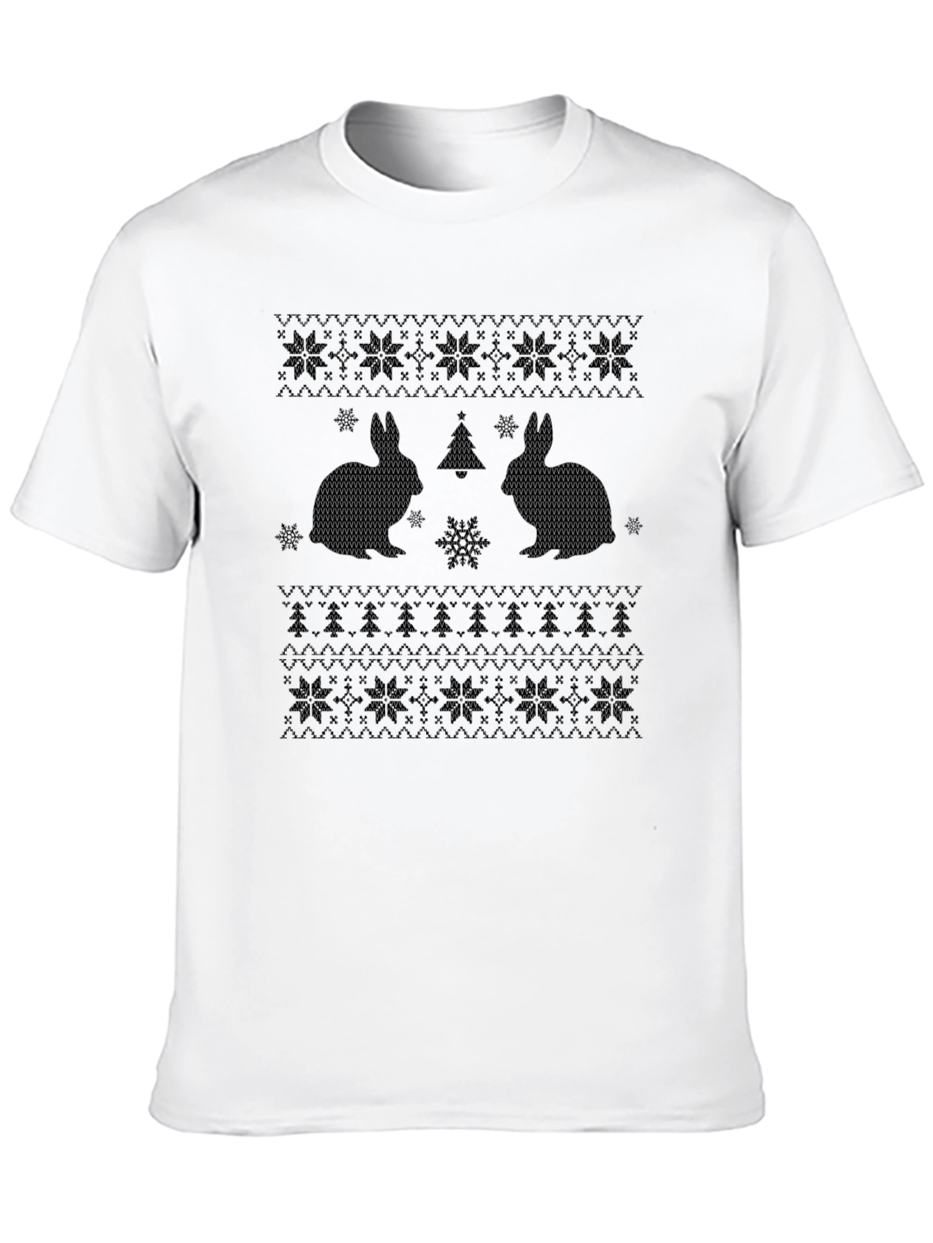 Rabbit Christmas Sweater Pattern T-Shirt