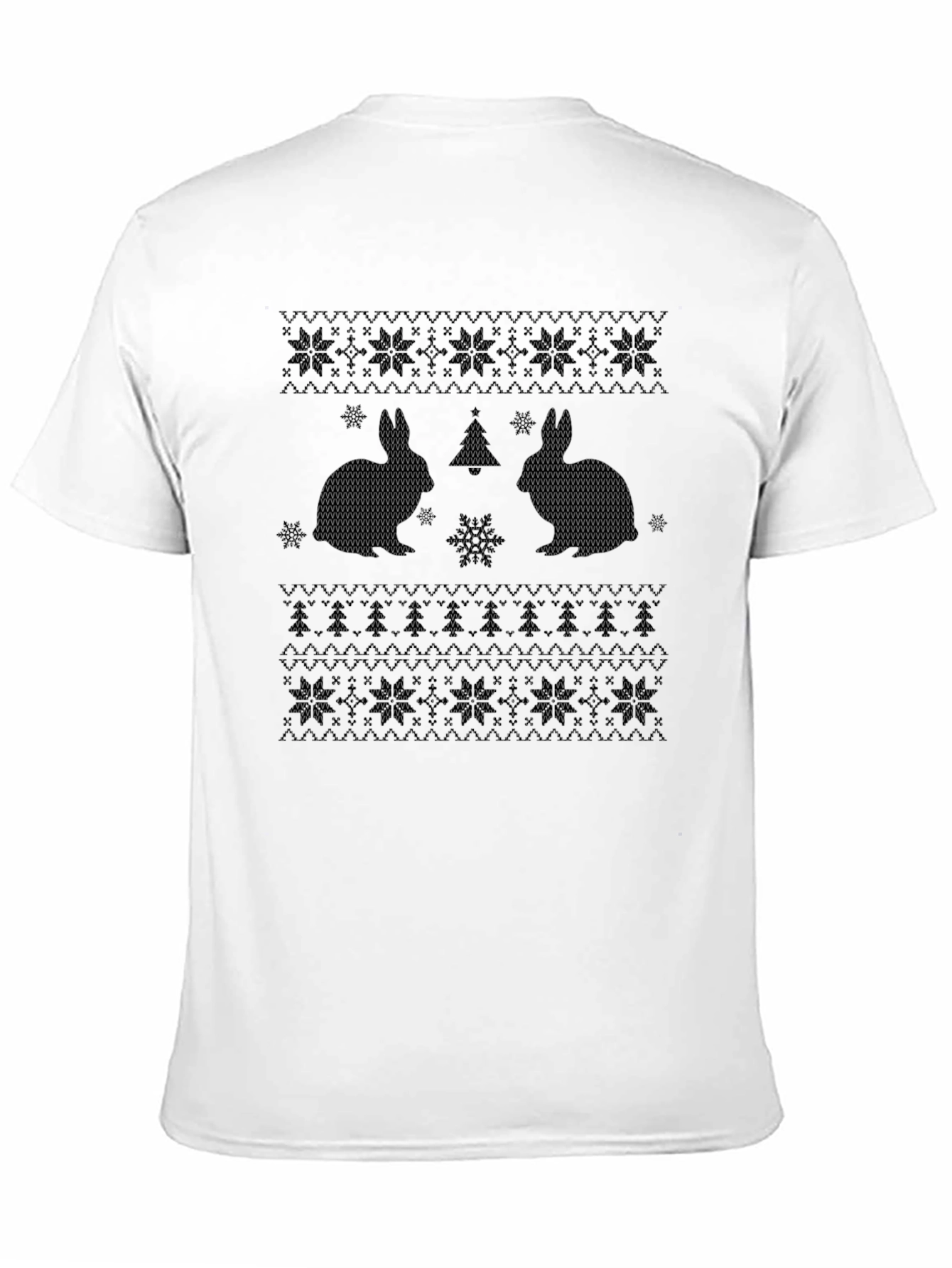 Rabbit Christmas Sweater Pattern T-Shirt