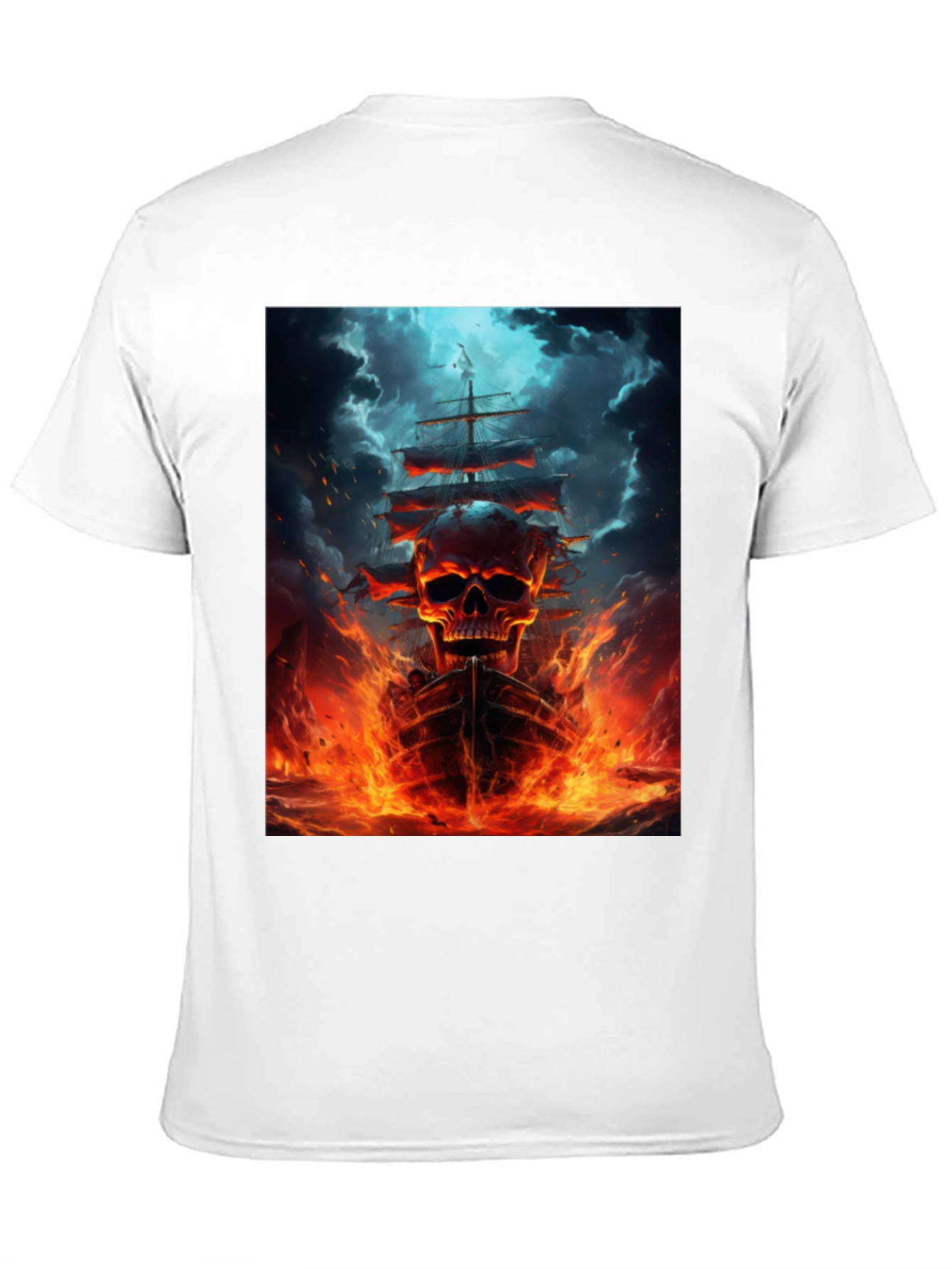 Skull Ship Graphic Black T-Shirt