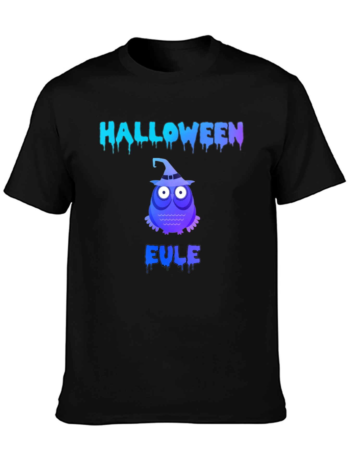 Halloween Owl Mens Black Graphic T-Shirt