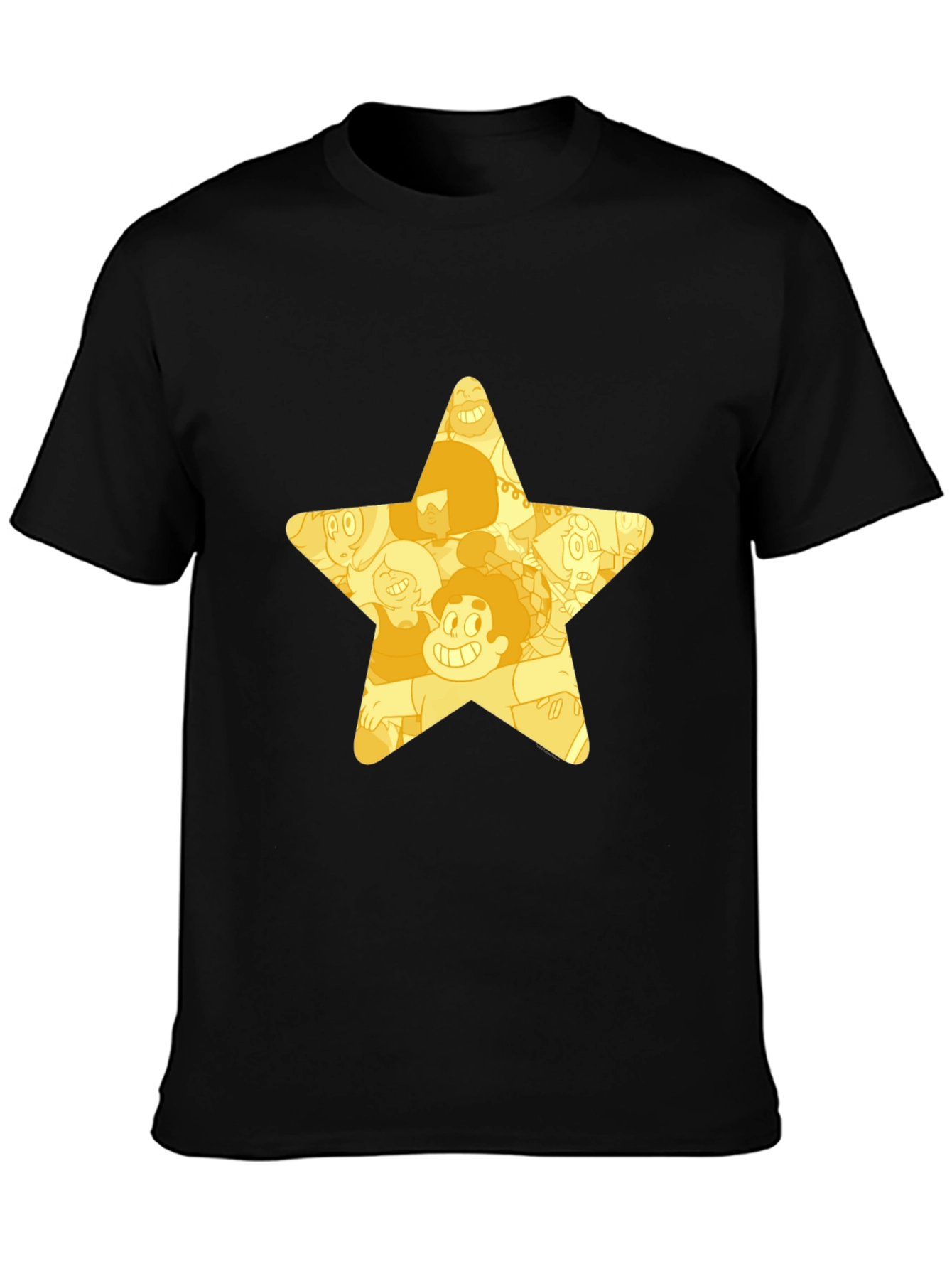 Star Cartoon Character Black T-Shirt