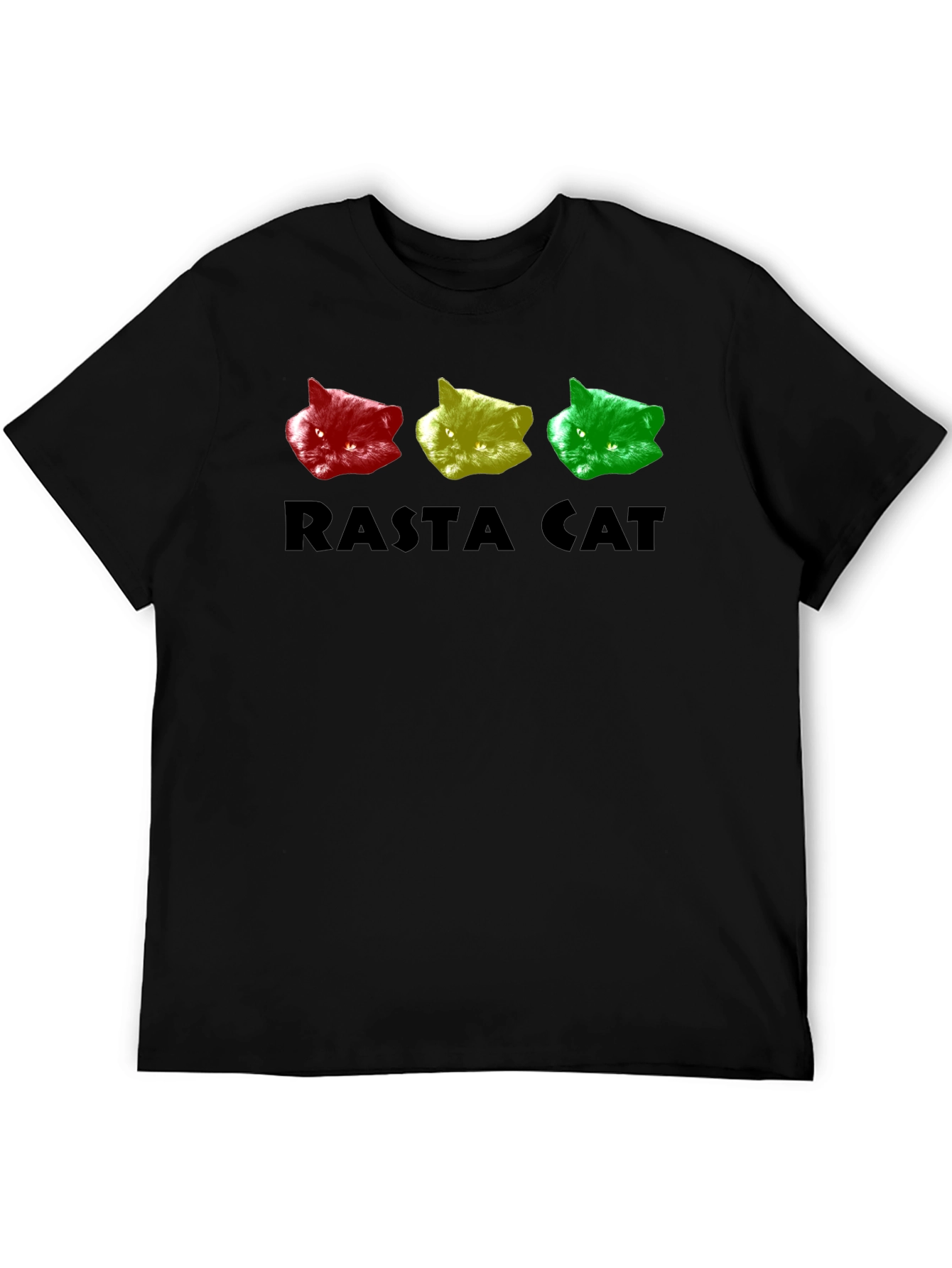 Rasta Cat Graphic Tee - Reggae Style Shirt