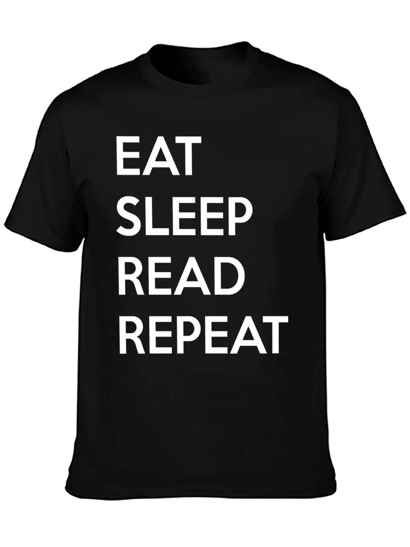 Eat Sleep Read Repeat Black T-Shirt