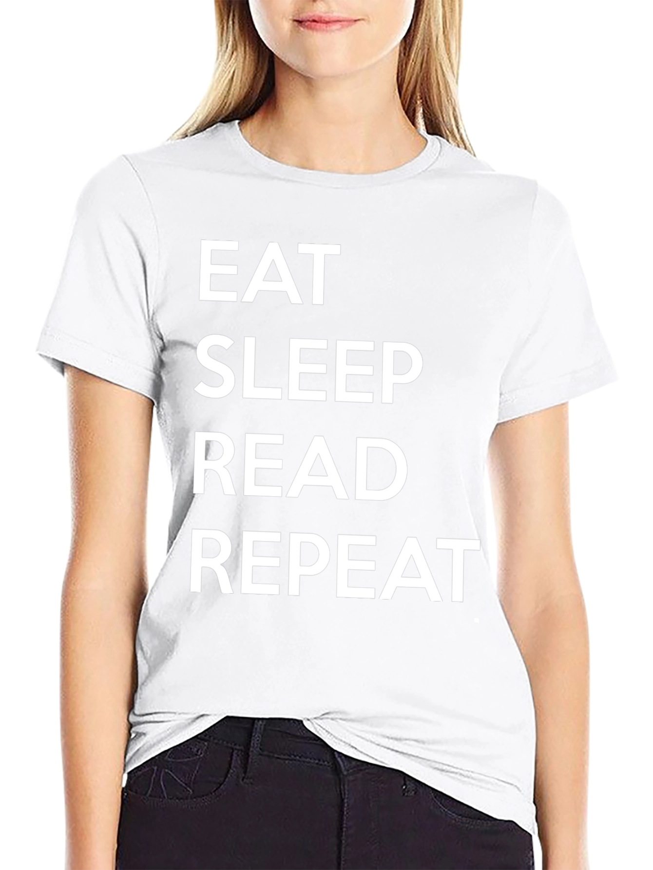 Eat Sleep Read Repeat Black T-Shirt