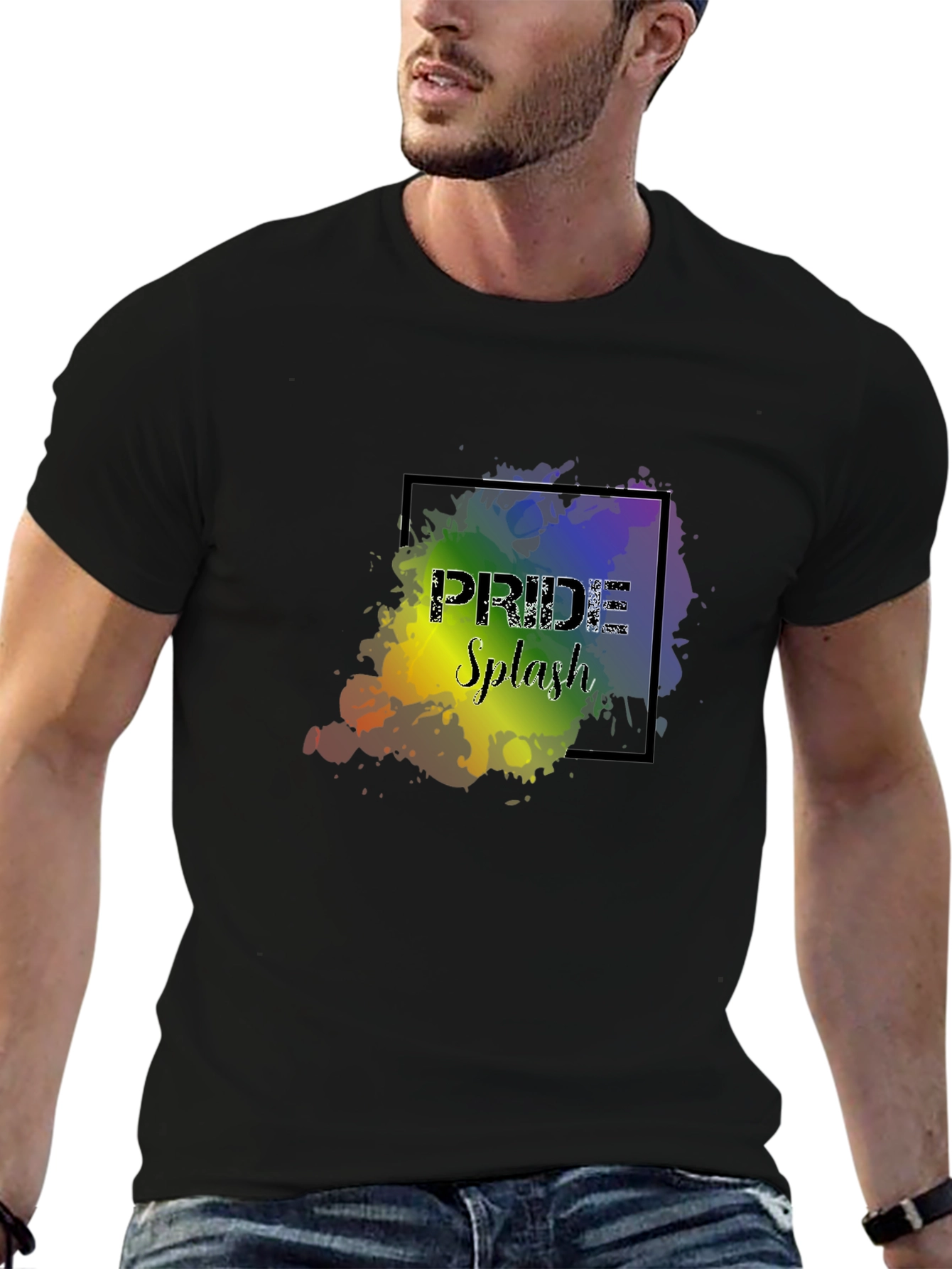 Pride Splash Graphic Black T-Shirt