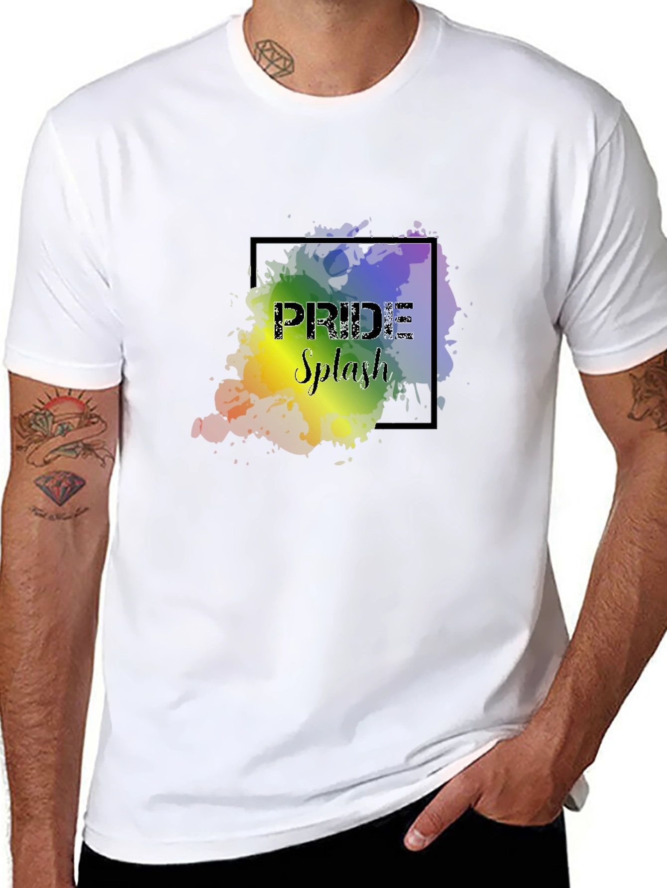Pride Splash Graphic Black T-Shirt