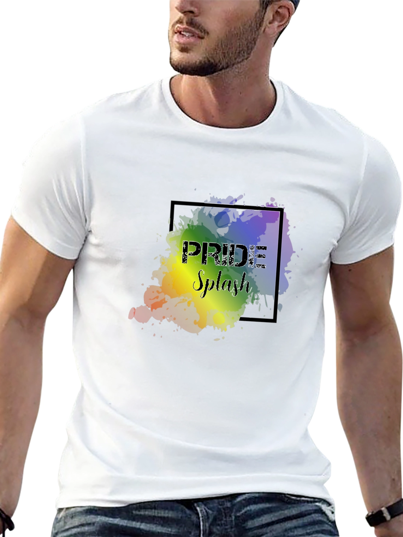 Pride Splash Graphic Black T-Shirt