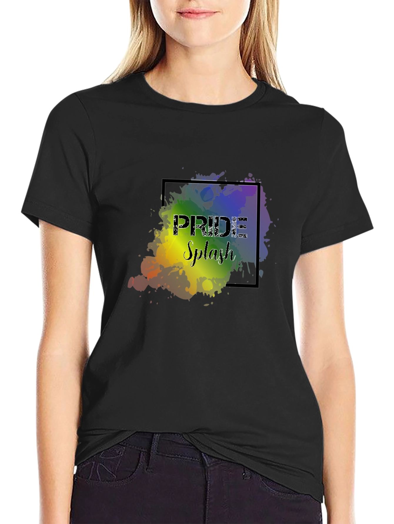 Pride Splash Graphic Black T-Shirt