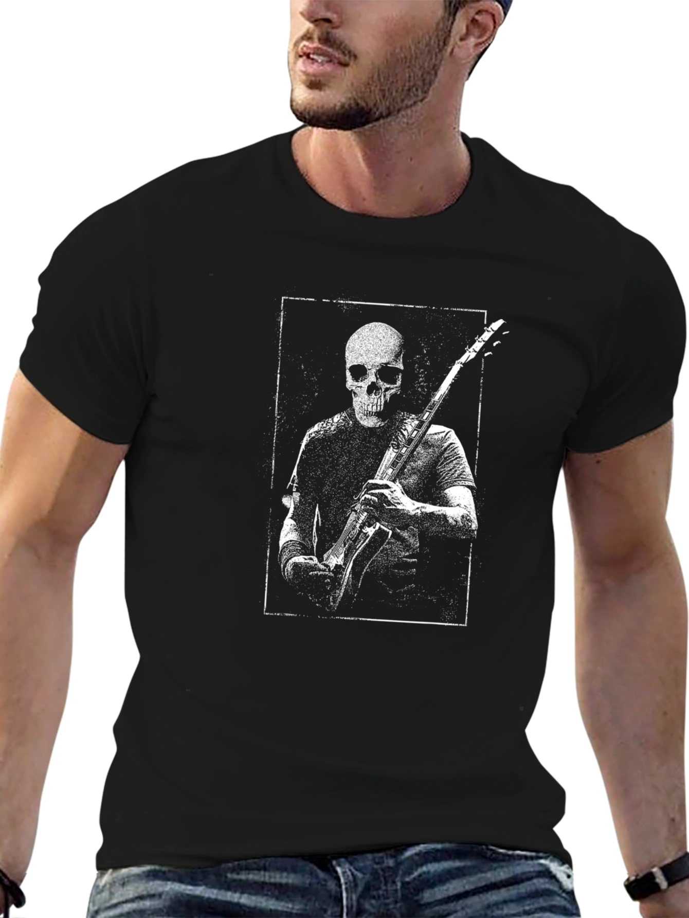 Skull Guitarist Graphic Tee