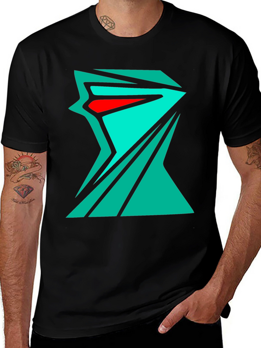 Abstract Geometric Tee - Edgy Streetwear Style