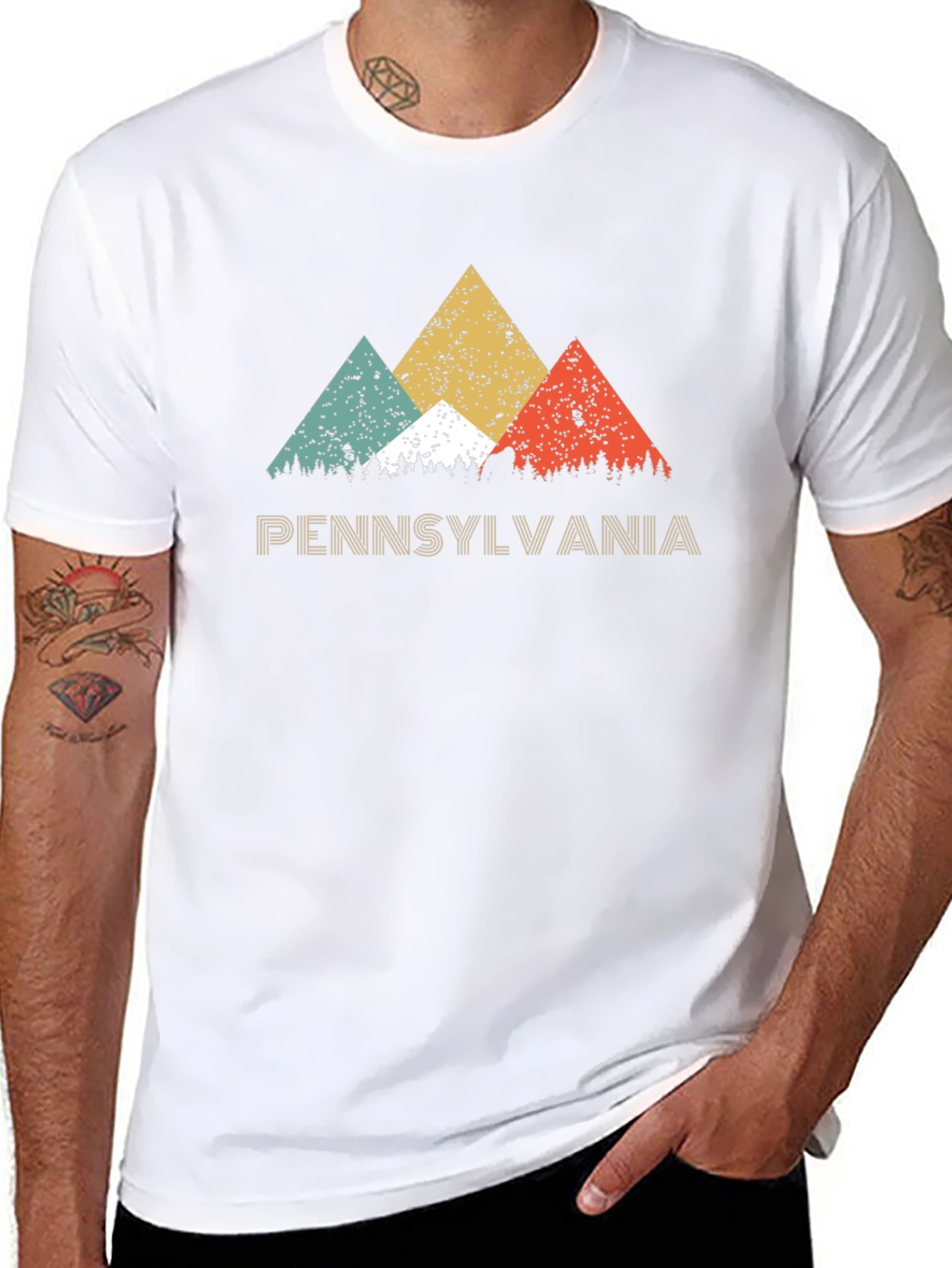 Pennsylvania Graphic T-Shirt - Retro Mountain Design