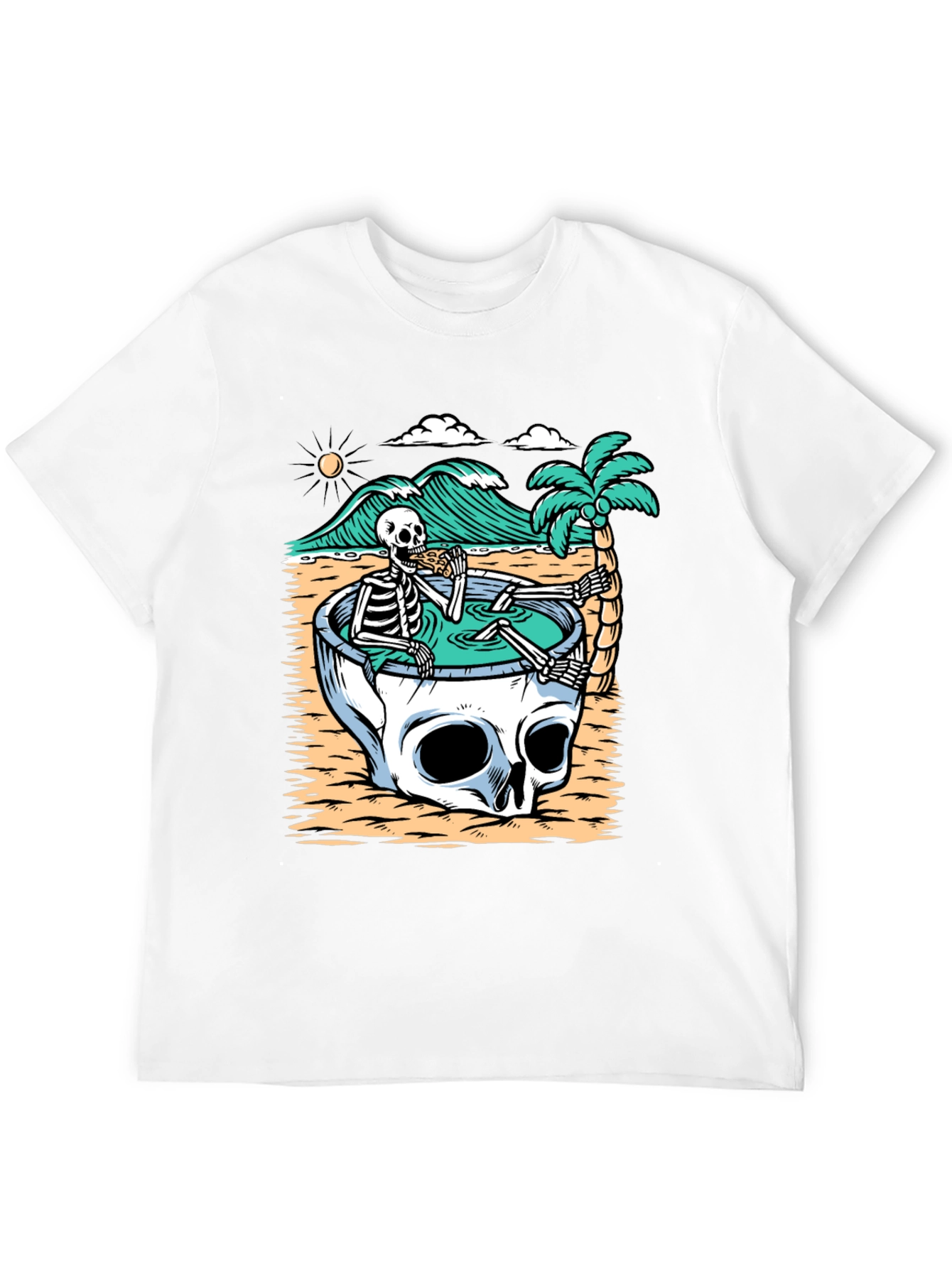 Skull Pool T-Shirt - Relaxed Skeleton Graphic Tee