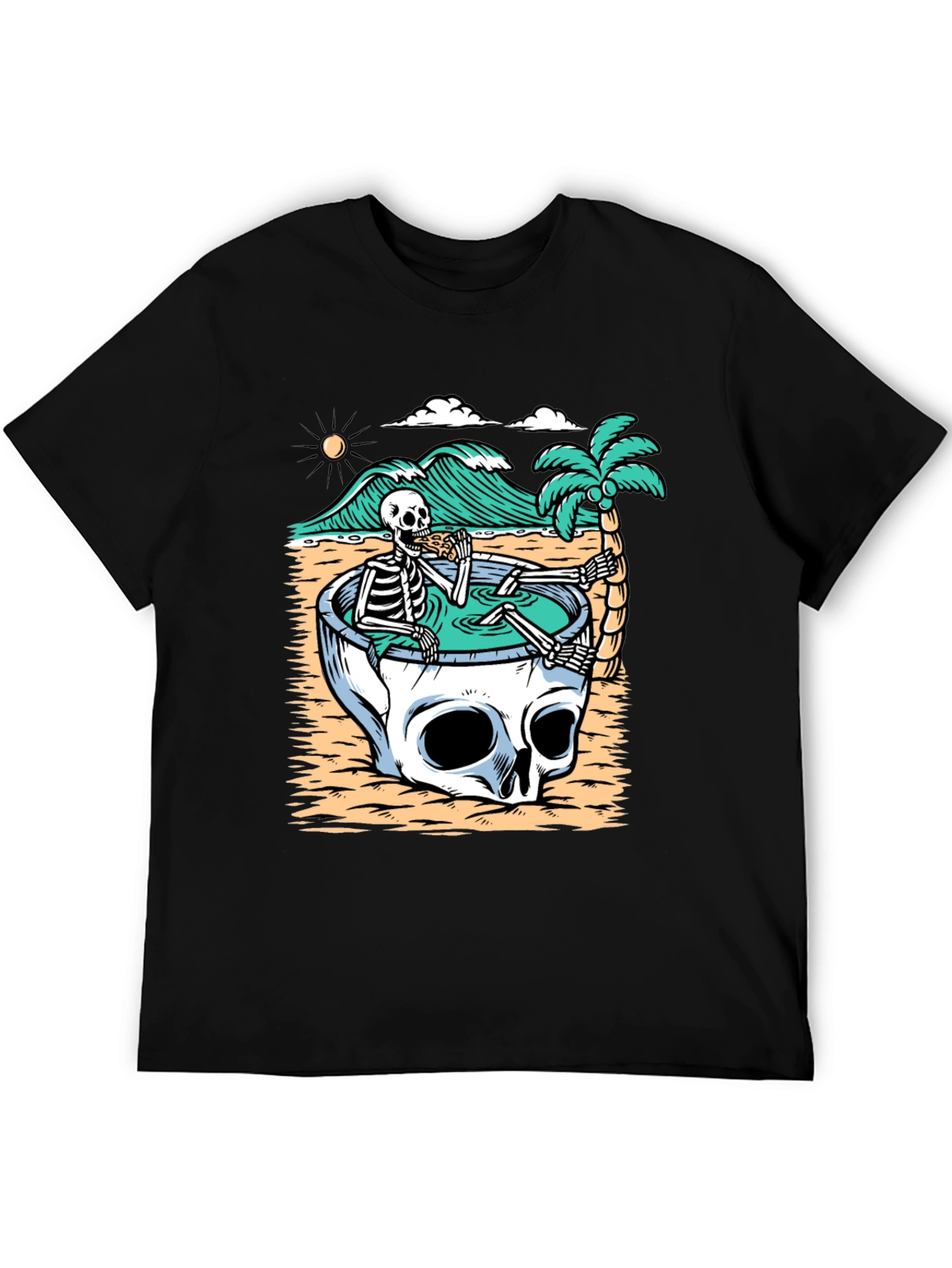 Skull Pool T-Shirt - Relaxed Skeleton Graphic Tee