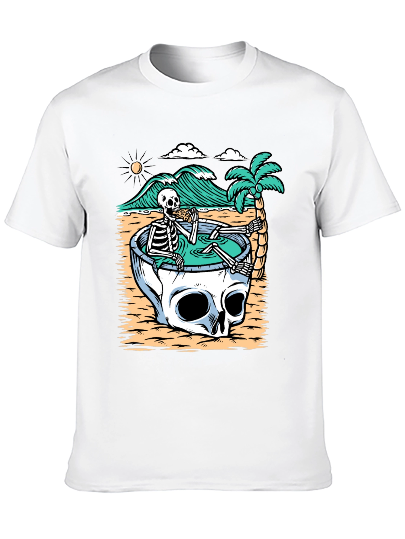 Skull Pool T-Shirt - Relaxed Skeleton Graphic Tee