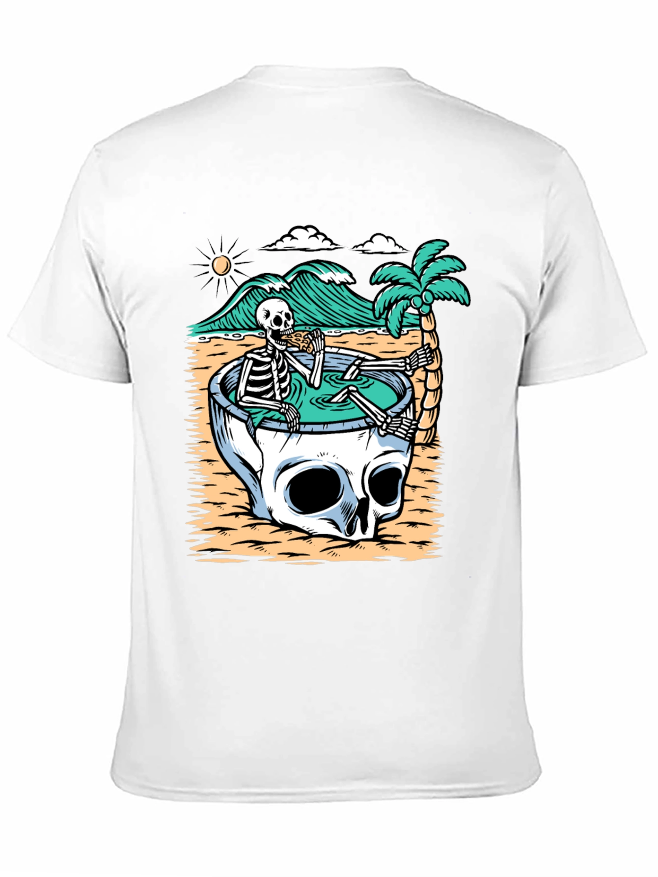 Skull Pool T-Shirt - Relaxed Skeleton Graphic Tee