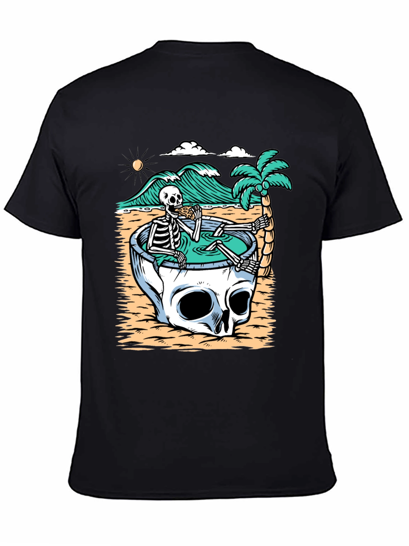 Skull Pool T-Shirt - Relaxed Skeleton Graphic Tee