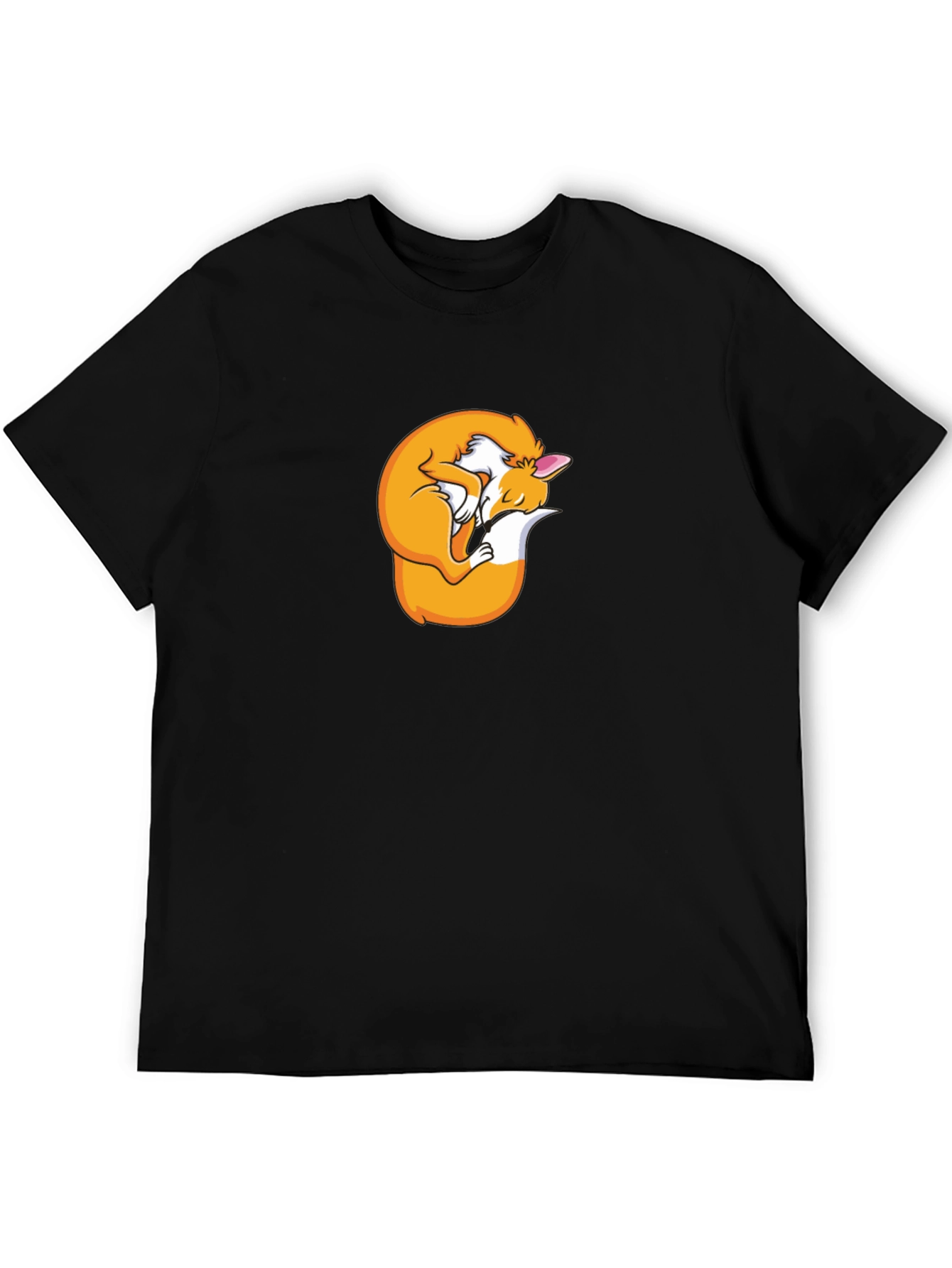 Sleeping Fox Graphic T-Shirt - Black Unisex