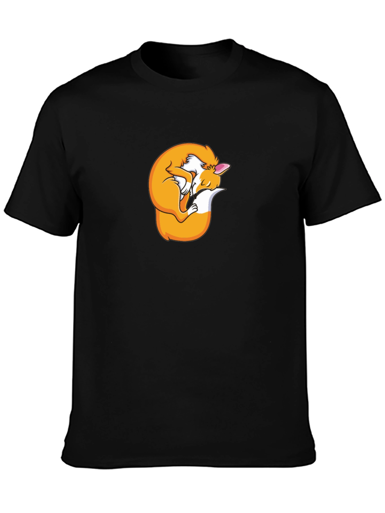 Sleeping Fox Graphic T-Shirt - Black Unisex