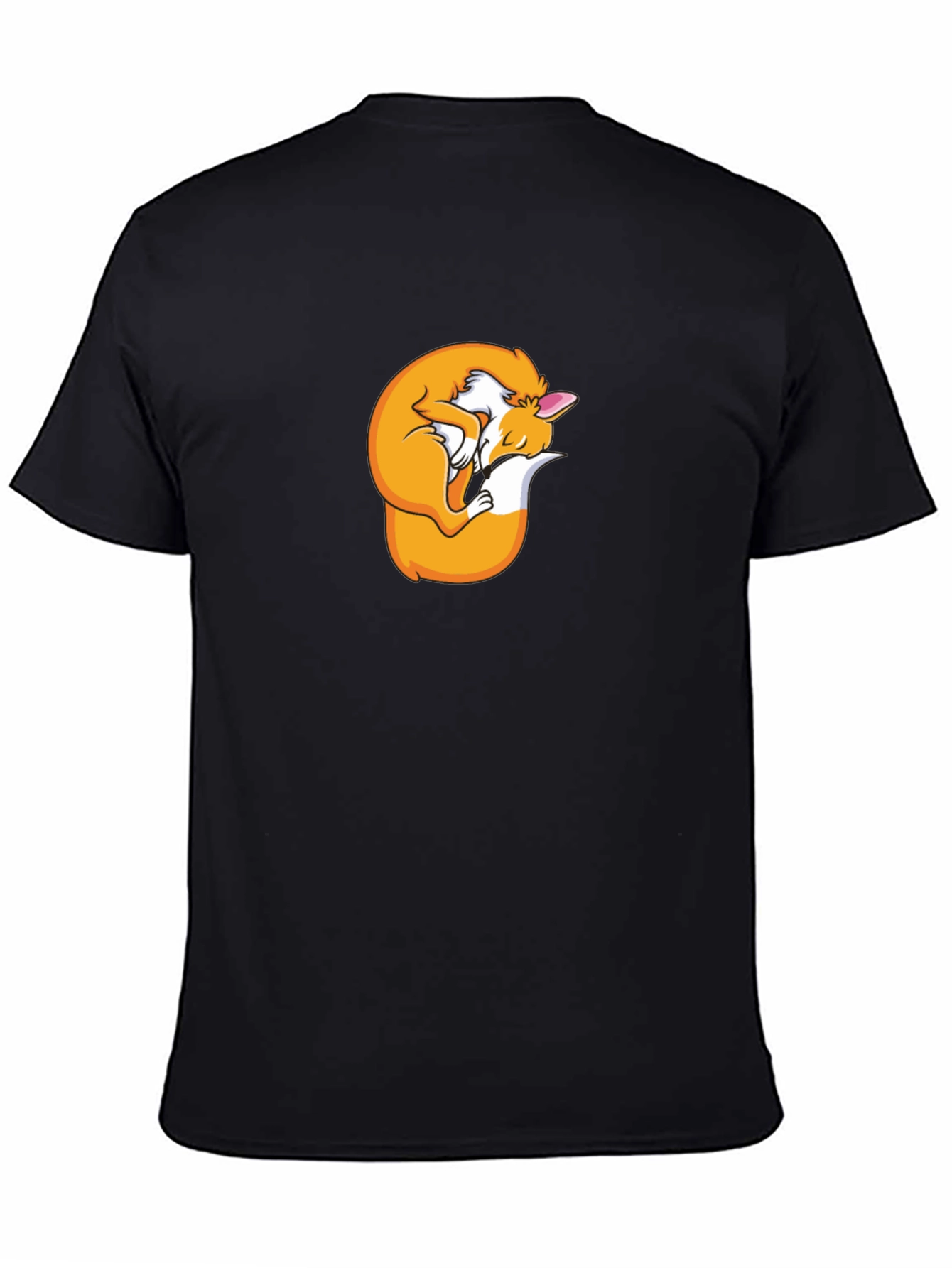 Sleeping Fox Graphic T-Shirt - Black Unisex