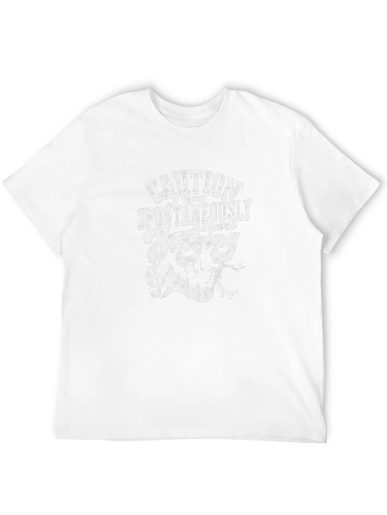 Caution Spontaneously Singing Graphic Tee - Black
