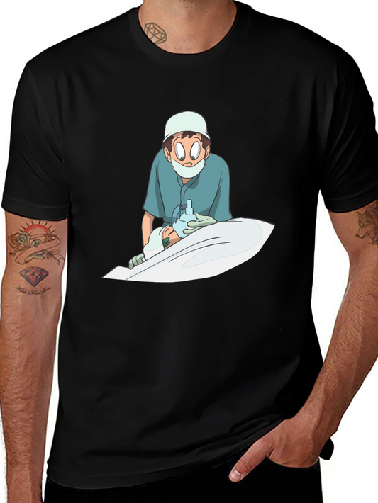 Anime Doctor Graphic Black T-Shirt