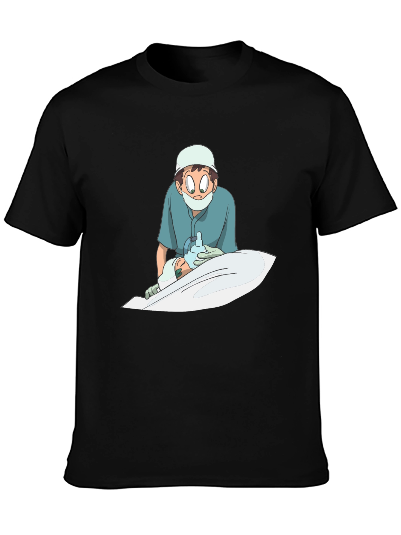 Anime Doctor Graphic Black T-Shirt