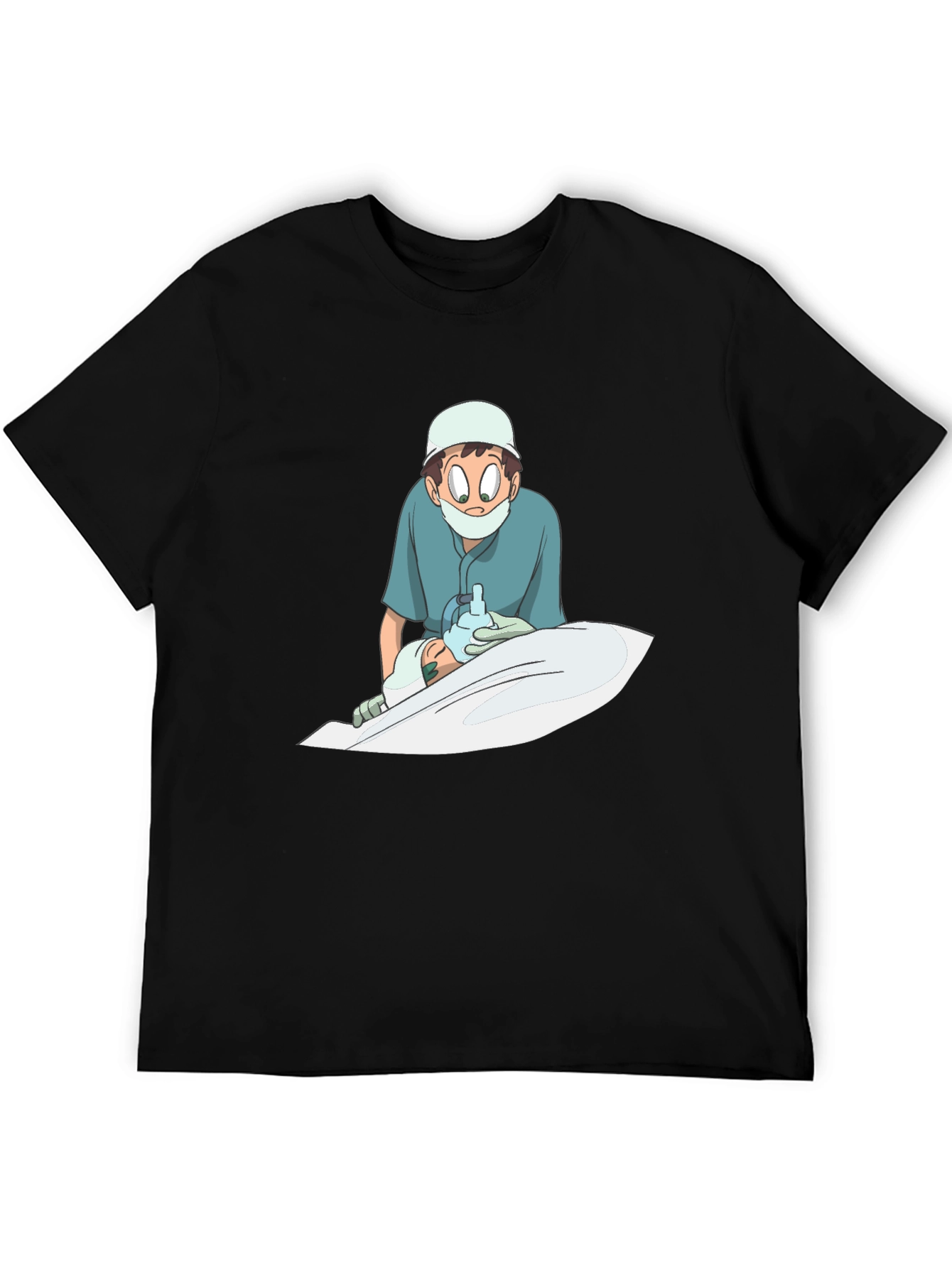 Anime Doctor Graphic Black T-Shirt