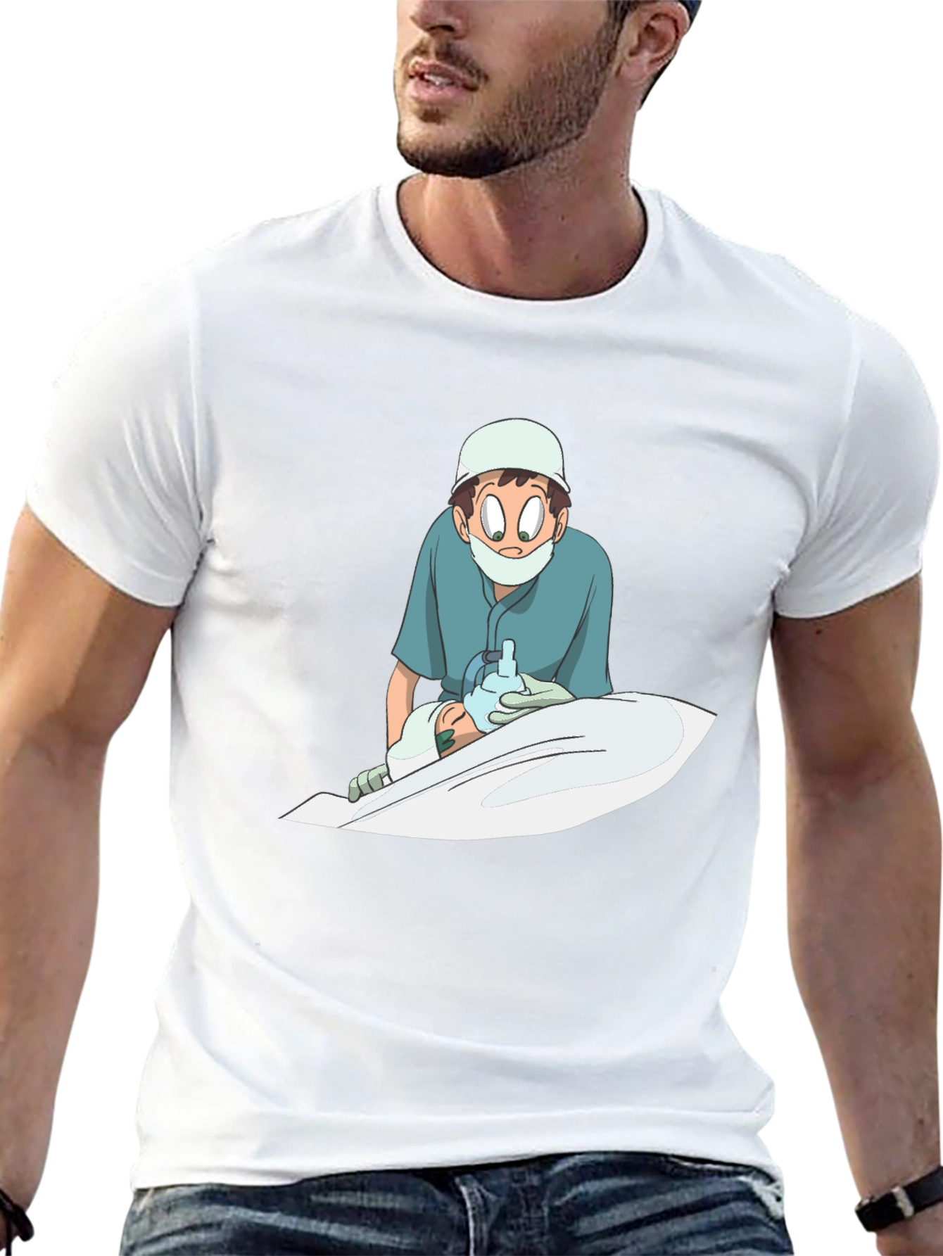 Anime Doctor Graphic Black T-Shirt