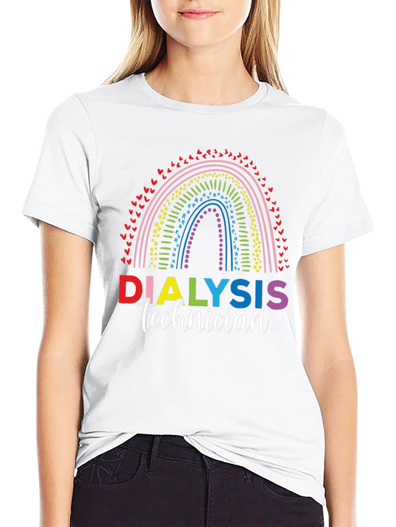 Dialysis Technician Rainbow Graphic Tee