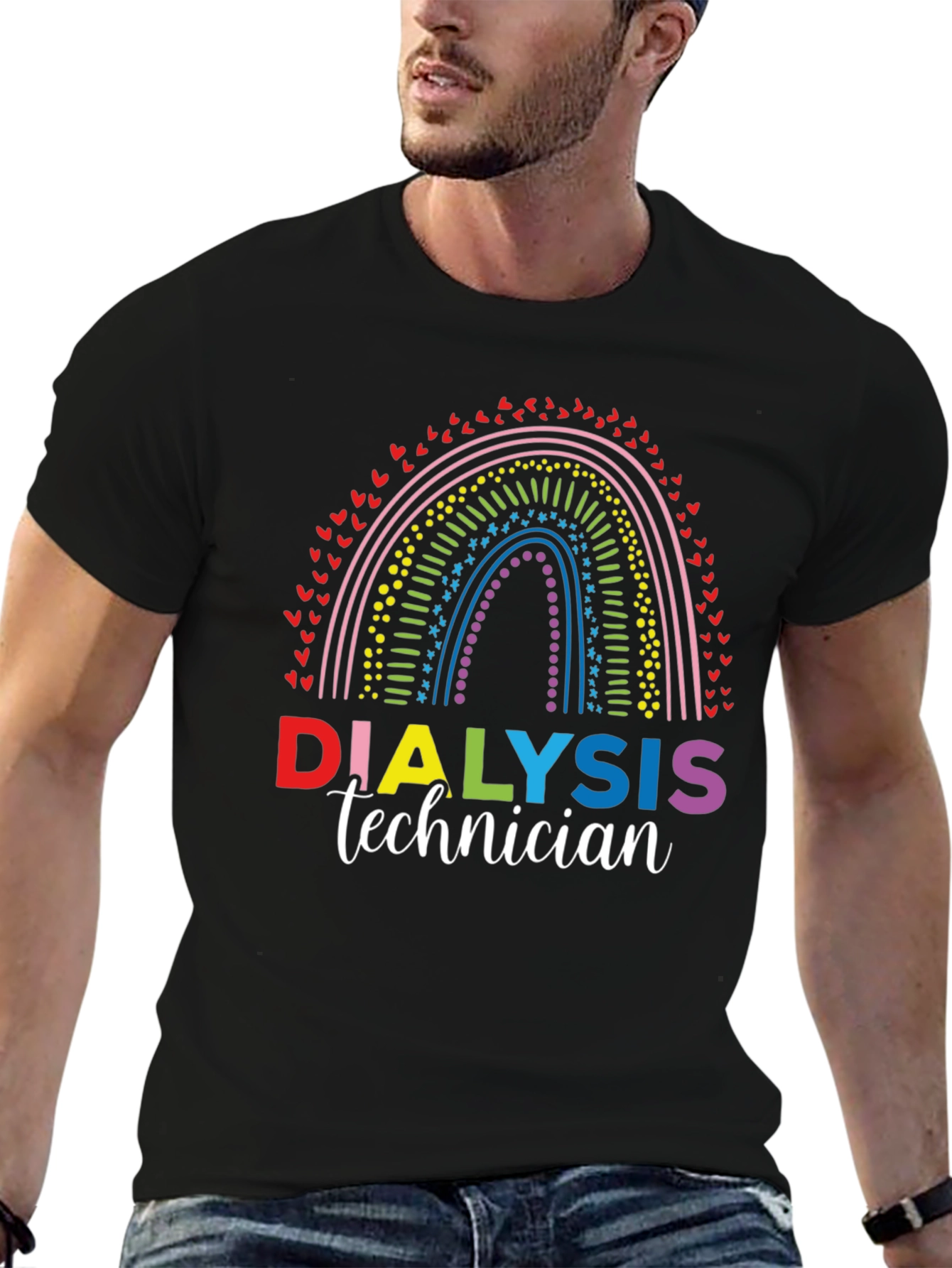 Dialysis Technician Rainbow Graphic Tee