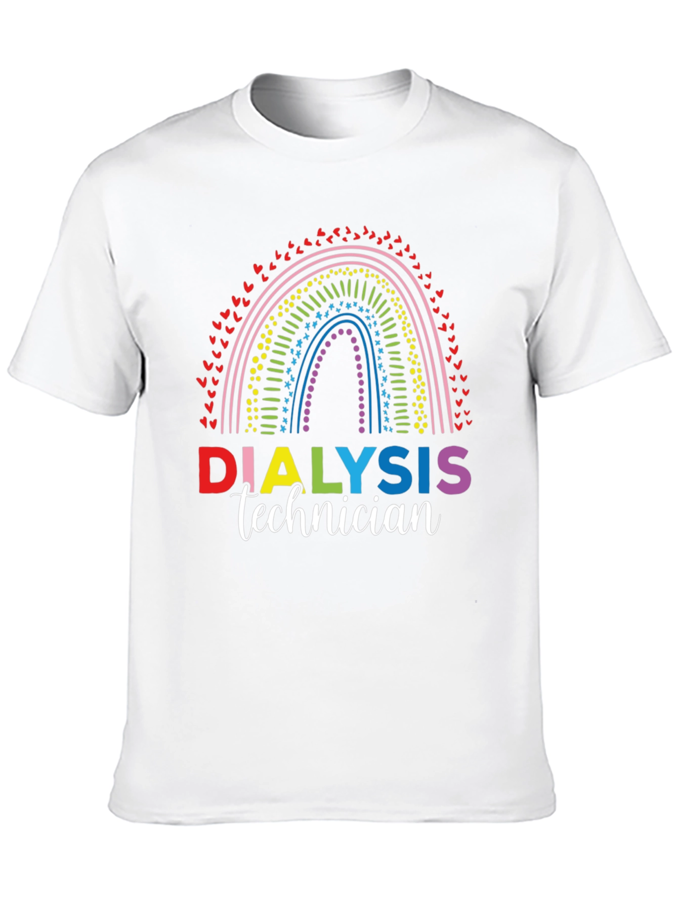 Dialysis Technician Rainbow Graphic Tee
